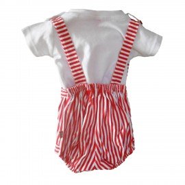 Premium Dungaree with Short Sleeves T-Shirt Bow Style