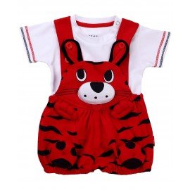 NammaBaby Premium Dungaree with Short Sleeves T-Shirt Tiger Print