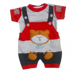 NammaBaby Premium Dungaree with Short Sleeves T-Shirt Teddy Print