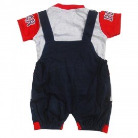 NammaBaby Premium Dungaree with Short Sleeves T-Shirt Teddy Print