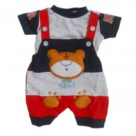 NammaBaby Premium Dungaree with Short Sleeves T-Shirt Teddy Print