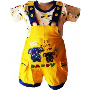 NammaBaby Premium Dungaree with Short Sleeves T-Sh..
