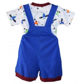 NammaBaby Premium Dungaree with Short Sleeves T-Shirt I Love Daddy Print