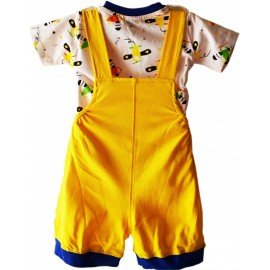 NammaBaby Premium Dungaree with Short Sleeves T-Shirt I Love Daddy Print