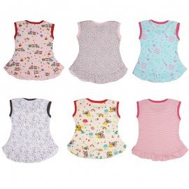 Girls Top Style Frock Jhabla - Multi Print