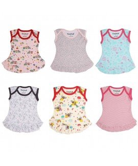 Girls Top Style Frock Jhabla - Multi Print