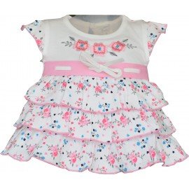 Premium Baby Girls Short Sleeves Frock Dress with Panty