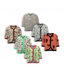 Cotton Front Open Full Sleeves Jhabla Tshirt - Multi Print