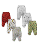 Hosiery Cotton Pant with Booties  - Multi Print