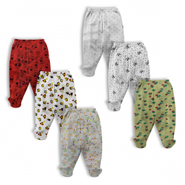 Hosiery Cotton Pant with Booties  - Multi Print