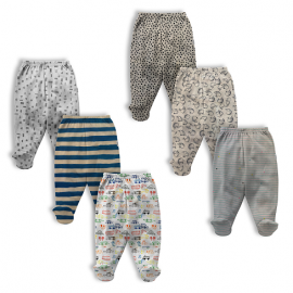 Hosiery Cotton Pant with Booties  - Multi Print