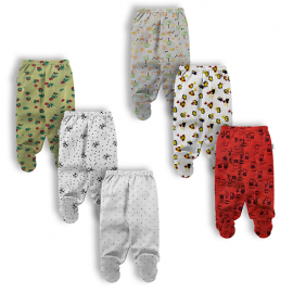 Hosiery Cotton Pant with Booties  - Multi Print