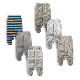 Hosiery Cotton Pant with Booties  - Multi Print