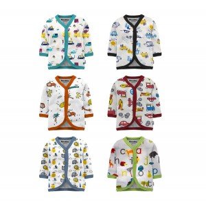 Cotton Front Open Full Sleeves Jhabla Tshirt White..