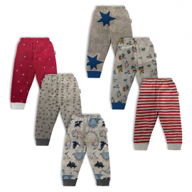 Hosiery Cotton Pant with Bottom Rib - Multi Print