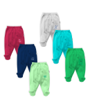 Hosiery Cotton Pant with Booties- Plain color with sticker on pant 