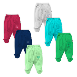 Hosiery Cotton Pant with Booties- Plain color with sticker on pant 