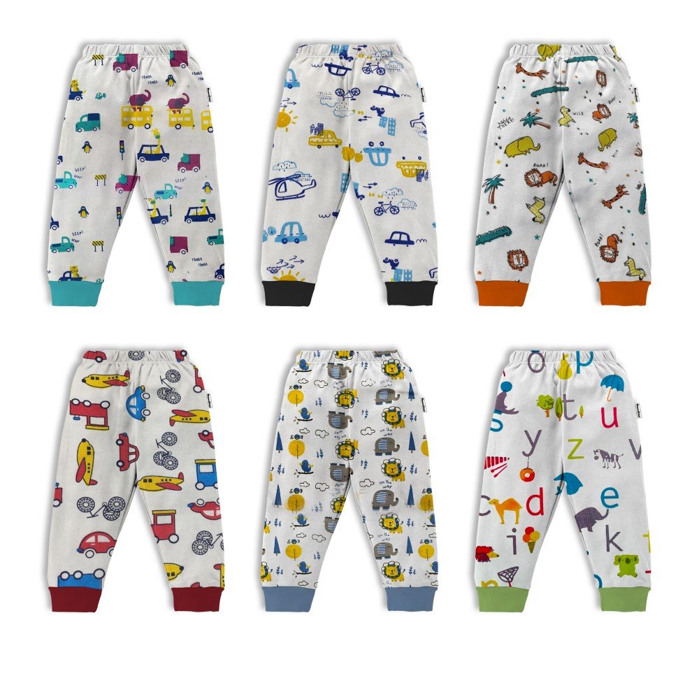 Hosiery Cotton Pant with Bottom Rib - White Base Designs