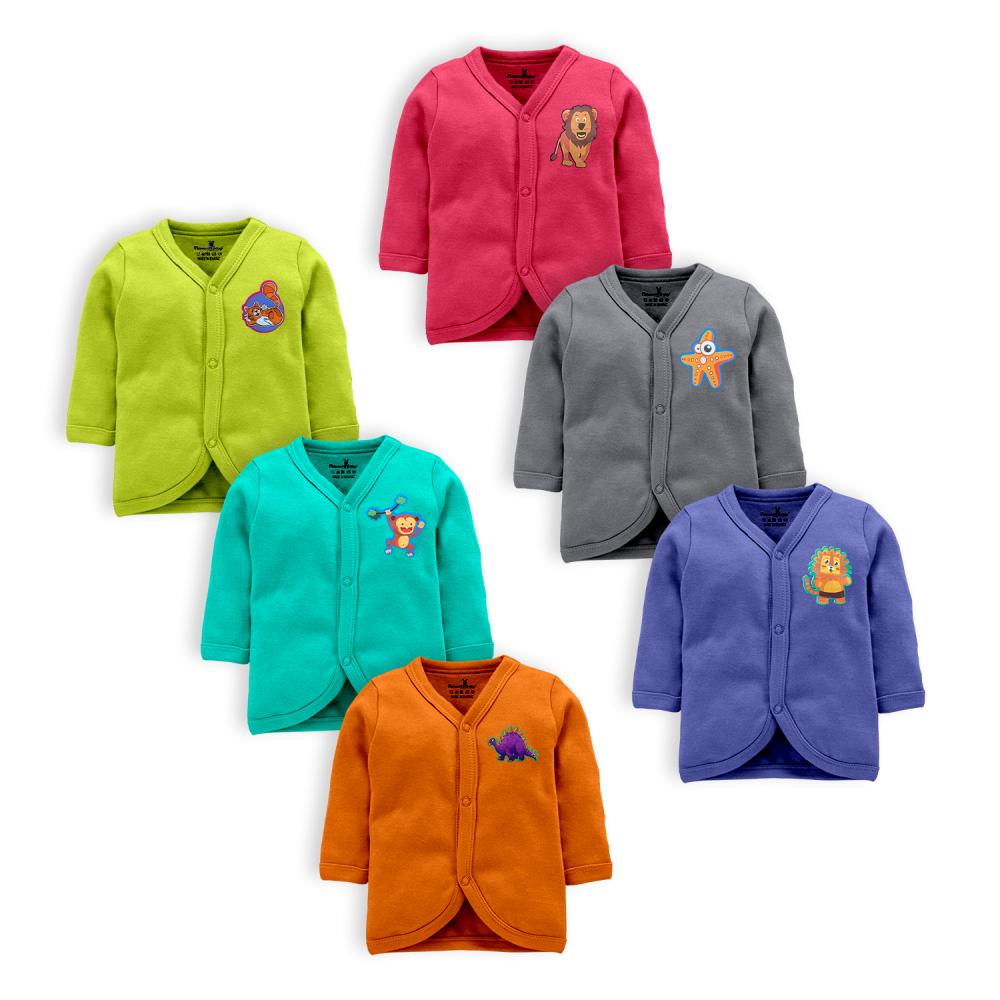 Cotton Front Open Full Sleeves Jhabla Tshirt Plain Color